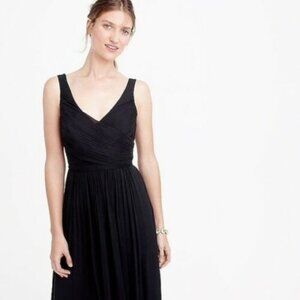 J.Crew Heidi Silk Chiffon Dress 2P, 6P, 4 NWT Black